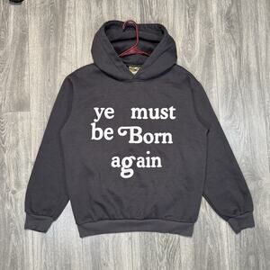 RARE Four Cactus “Ye Must Be Born Again” Black Gray Pullover Hoodie Sz XL Kanye